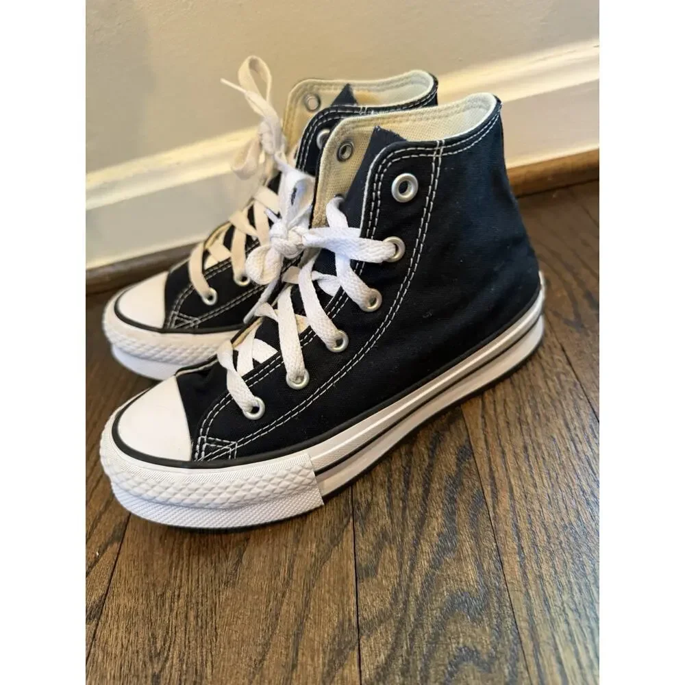 Converse Chuck Taylor All Star High Top Sneakers Wedge Black Sz 1.5 Youth Unisex